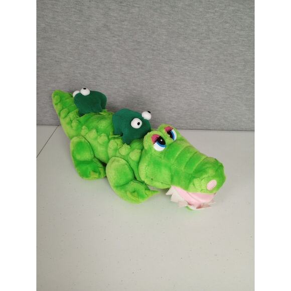 Crocodile with Frogs Plush Stuff Animal Alligator Green Toy Network 17 inch - Picture 1 of 11